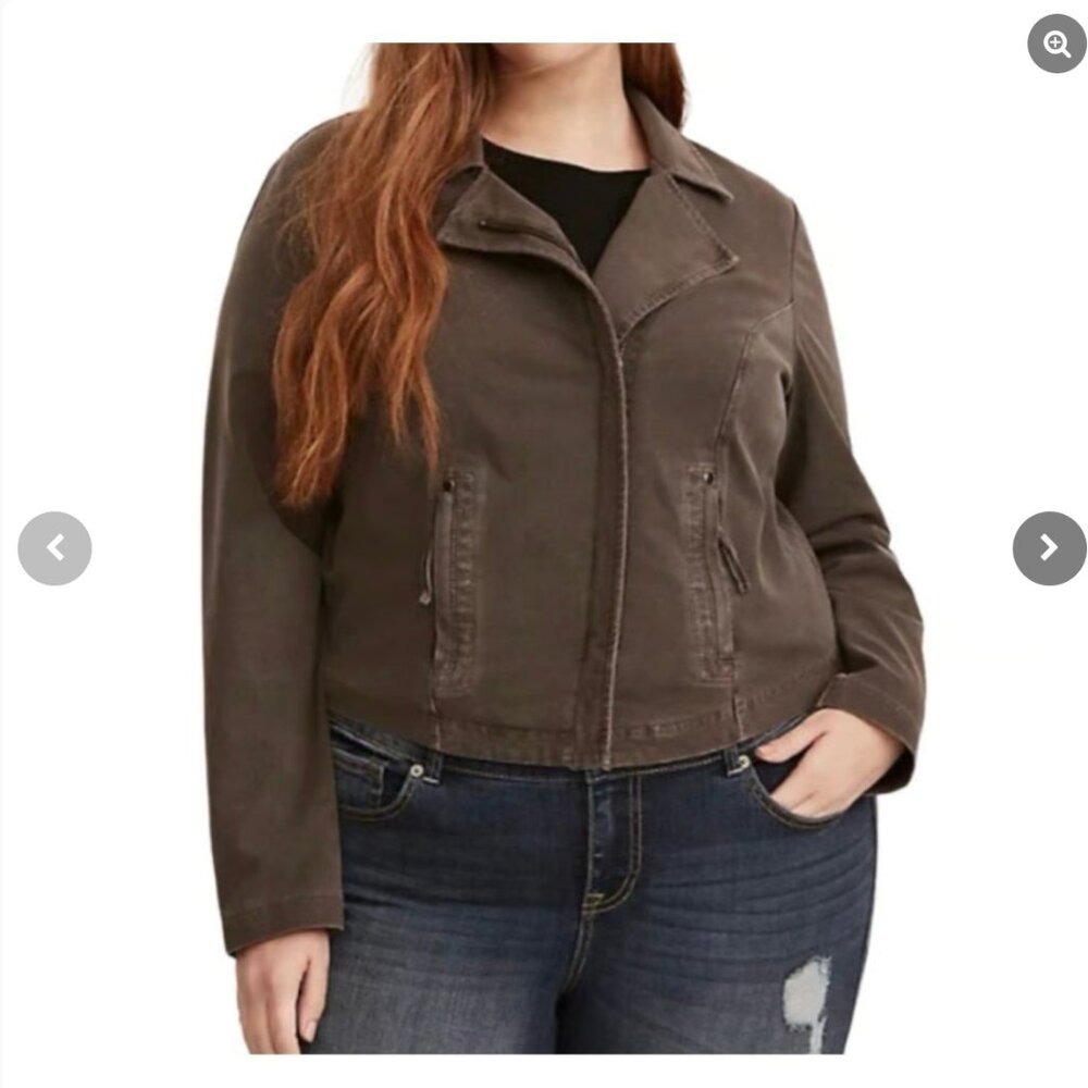 Torrid Olive/Grey Moto Jacket 2